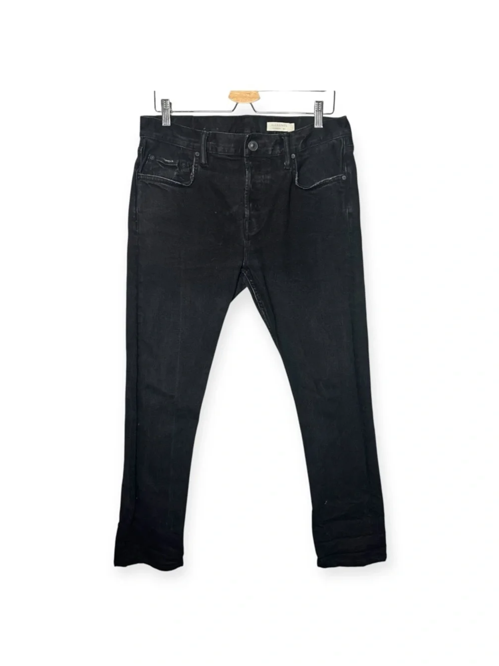 AllSaints Cigarette Fit Jeans Black Wash Size 33